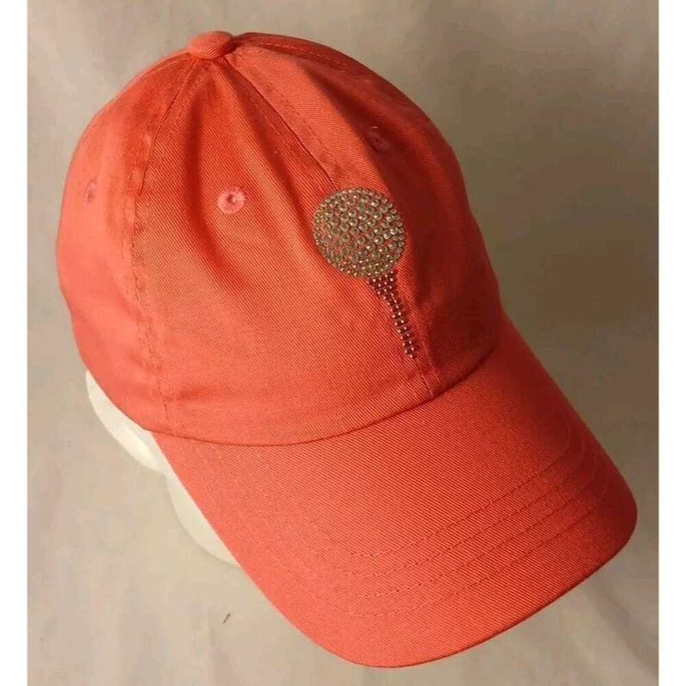 Titania Bling Pink Golf Ball & Tee Adjustable Strapback Golf Hat/Cap-EXCELLENT!